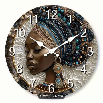 African Woman Head Wall Clock